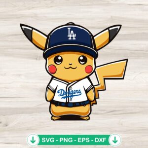 Pikachu Dodgers baseball SVG file for Cricut cutting
