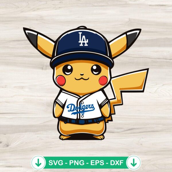 Pikachu Dodgers baseball SVG file for Cricut cutting