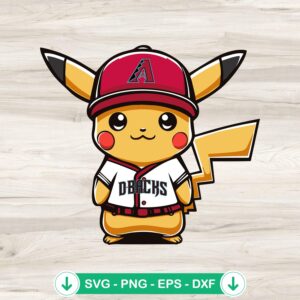 Pikachu Arizona Diamondbacks baseball svg file, cricut cut file