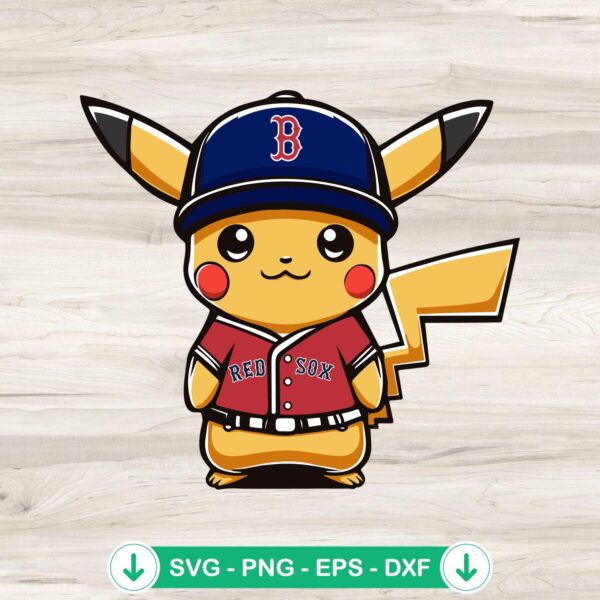 Pikachu Boston Red Sox baseball svg file for cricut