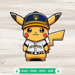 Pikachu Milwaukee Brewers SVG file for cutting machines