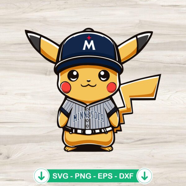 Pikachu Minnesota Twins Baseball MLB SVG file for cricut