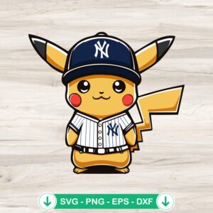 Pikachu NY Yankees Baseball SVG file for Cricut cutting