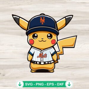 Pikachu New York Mets baseball SVG file for Cricut cutting machine