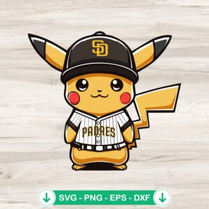 Pikachu San Diego Padres baseball SVG file for Cricut cut file