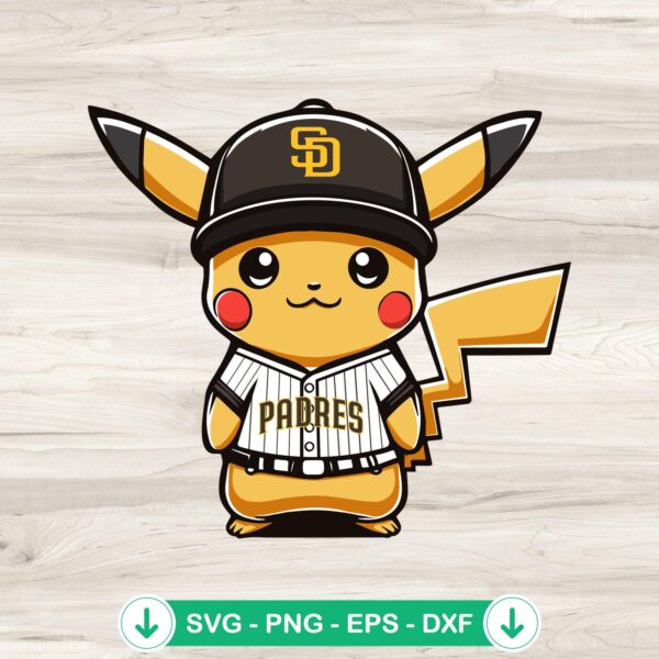 Pikachu San Diego Padres baseball SVG file for Cricut cut file
