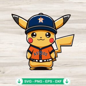 Pikachu Houston Astros SVG file, cricut SVG cut file