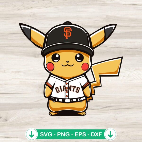 Pikachu San Francisco Giants Baseball SVG file for cutting machine