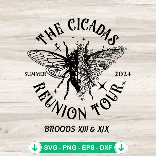 Cicadas Reunion Tour 2024 svg file for Cricut cutting file