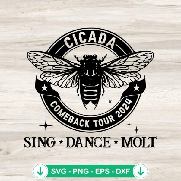 Cicada Sing Dance Molt SVG file for Cricut cutting machine