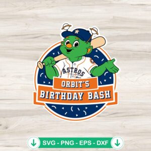 Houston Astros Orbit Birthday Bash SVG file for cutting machines