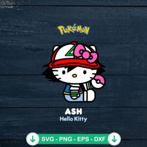 Pokemon Ash Hello Kitty SVG file for Cricut cutting machine
