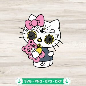 Hello Kitty Dia De Los Muertos svg file for cricut, cutting file