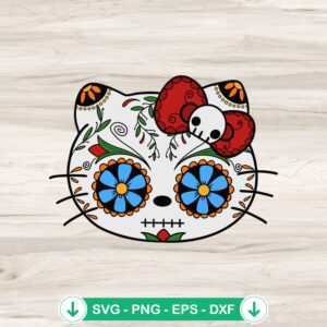 Hello Kitty Day Of The Dead SVG file for cutting machines
