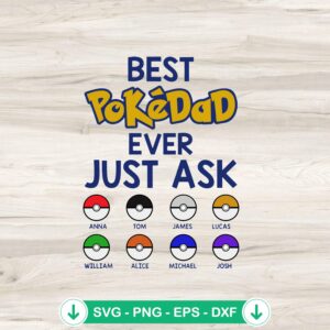 Best Pokedad Ever SVG file for Cricut, cutting file