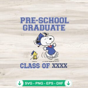 Snoopy Woodstock Preschool Graduate SVG file for Cricut