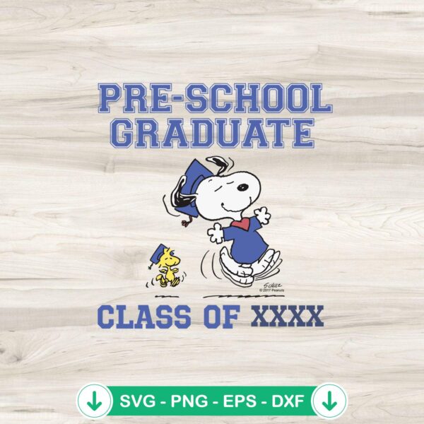 Snoopy Woodstock Preschool Graduate SVG file for Cricut
