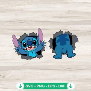 Disney Cute Stitch SVG file for cricut, cutting file, Stitch characters