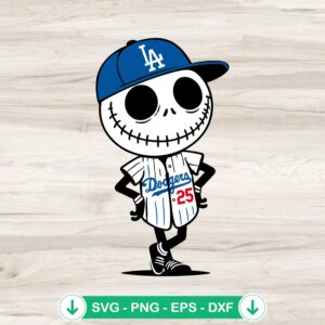 Jack Skellington Dodgers Baseball SVG file for cutting machines