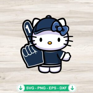 Hello Kitty Baseball Fan SVG file for Cricut cutting machine