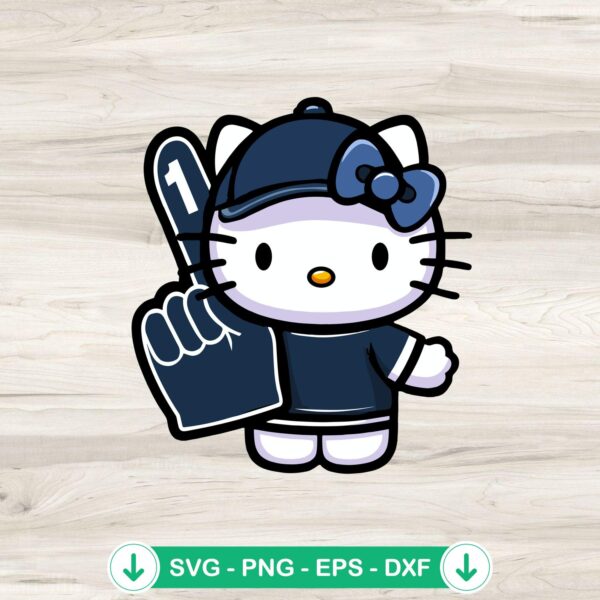 Hello Kitty Baseball Fan SVG file for Cricut cutting machine