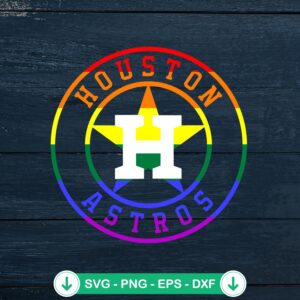 Houston Astros Pride Rainbow Logo SVG file for cutting machines