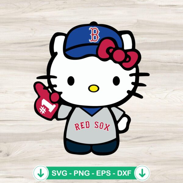 Hello Kitty Boston Red Sox SVG file for cutting machines