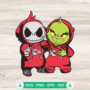 Jack Skellington Grinch KC Chiefs SVG file, cutting file
