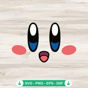 Kirby Cute Face SVG file for cutting machine projects