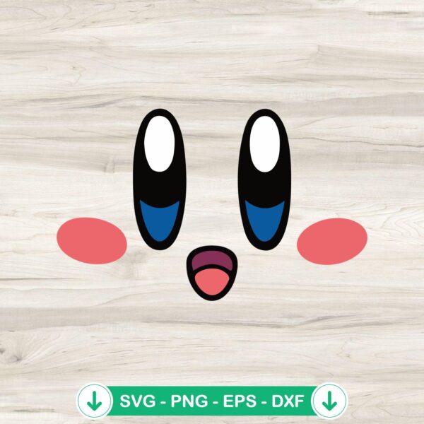Kirby Cute Face SVG file for cutting machine projects