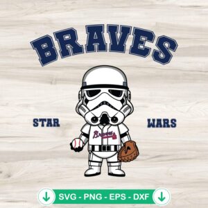 Stormtrooper Atlanta Braves Baseball SVG file for Cricut