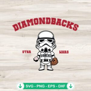 Stormtrooper Diamondbacks Baseball SVG file for Cricut