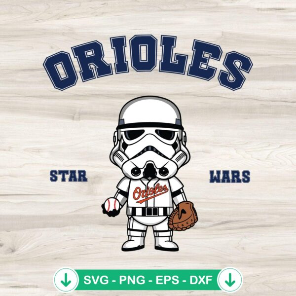 Stormtrooper Baltimore Orioles Baseball SVG file for Cricut