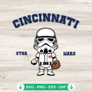 Stormtrooper Cincinnati Reds Baseball SVG file for Cricut