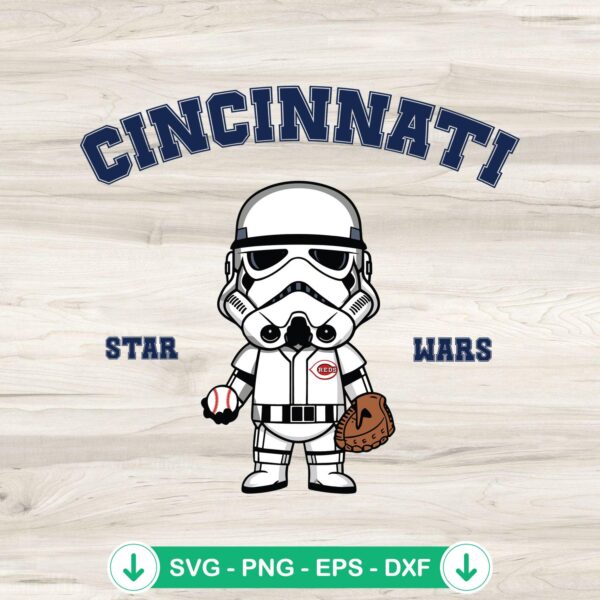 Stormtrooper Cincinnati Reds Baseball SVG file for Cricut
