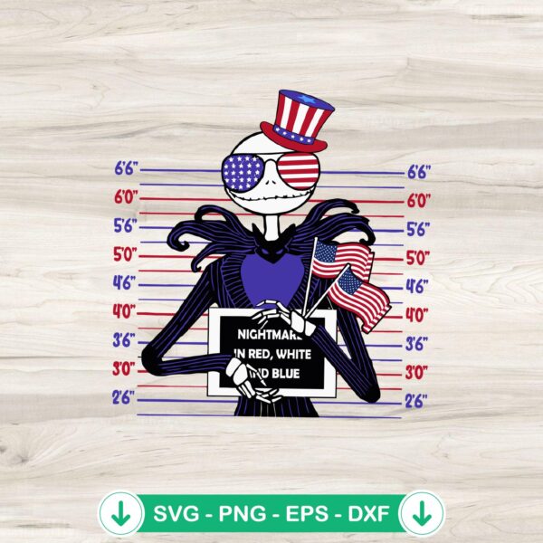 Jack Skellington Nightmare Fourth Of July SVG file for cricut