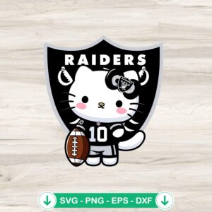Hello Kitty Las Vegas Raiders Football svg file, cricut svg cut file