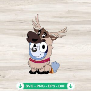 Bluey As Sven Frozen SVG file for cutting machines