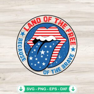Land Of The Free Because Of The Brave SVG file, cricut svg cut file, American flag design