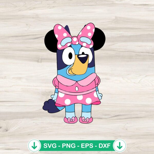 Bluey Minnie Mouse SVG file, cricut svg, cutting file