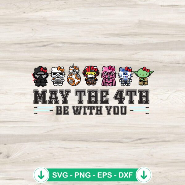 Hello Kitty May The 4th Be With You svg file for cricut