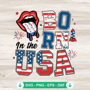 Born In The USA SVG file, US Flag Rolling Stones cricut svg, cut file