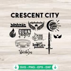 Crescent City SVG file for book lovers, Cricut SVG cut file