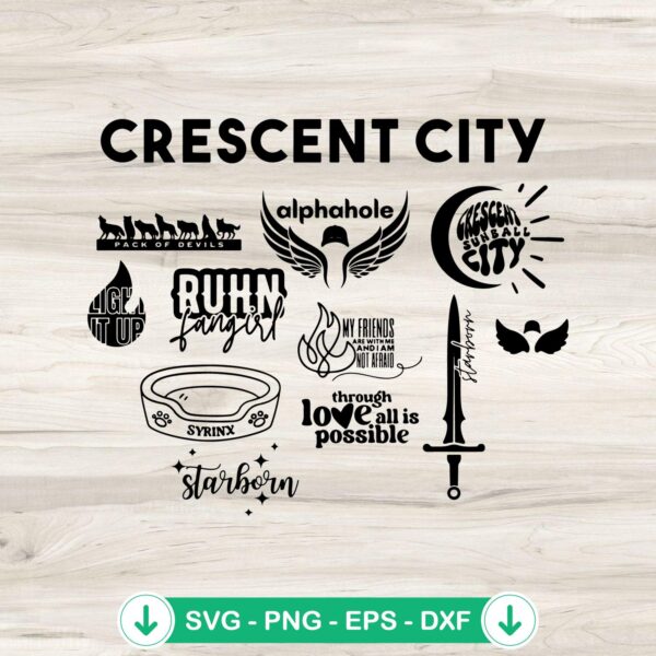 Crescent City SVG file for book lovers, Cricut SVG cut file
