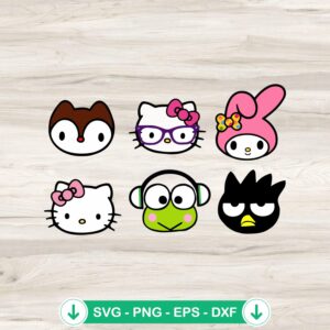 Hello Kitty And Sanrio Friends SVG file for Cricut cutting