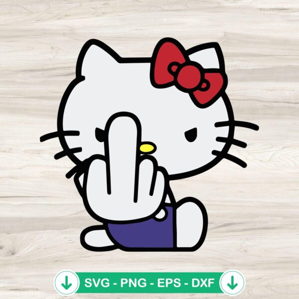 Hello Kitty Middle Finger SVG file for Cricut cutting machine