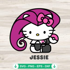 Hello Kitty as Jessie Pokemon SVG file, cricut svg cut file for crafts