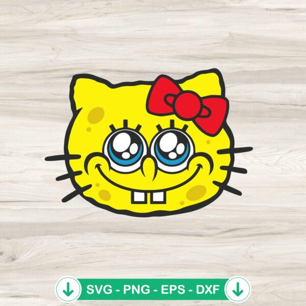 Hello Kitty Spongebob SVG file, cricut svg cut file