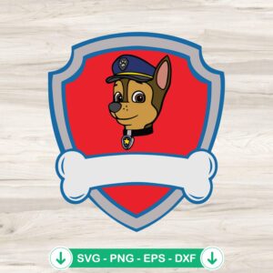 Chase Paw Patrol Badge SVG file for cutting machines
