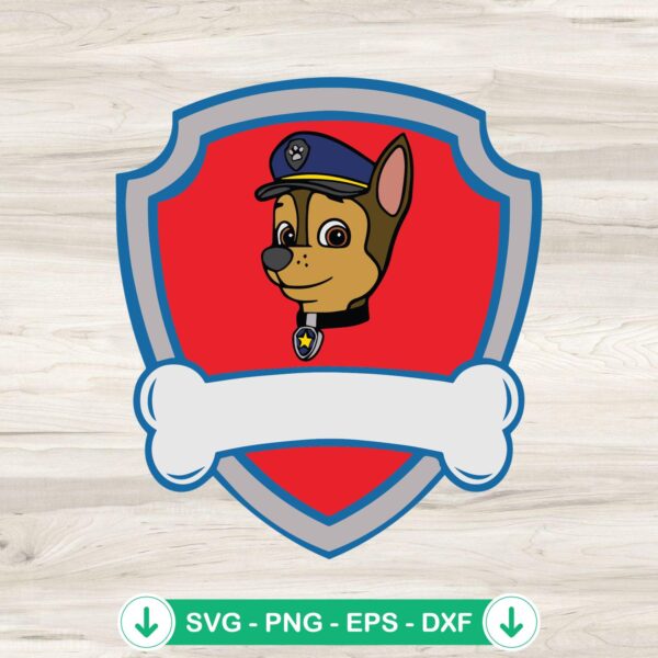 Chase Paw Patrol Badge SVG file for cutting machines